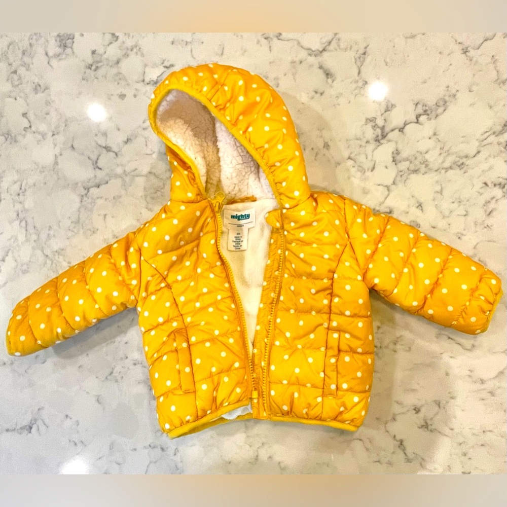Mighty Goods 9 Mth Yellow Polkadot Winter Jacket